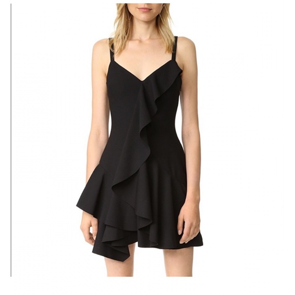 Cinq a Sept Zahara Black Ruffle Mini Dress Sleeveless Size 0 - Picture 1 of 7